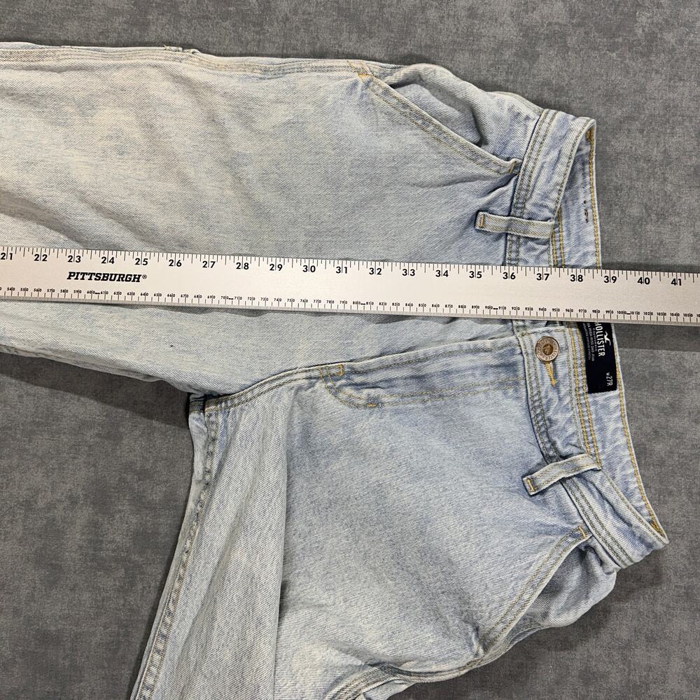 Hollister Ultra High Rise Dad Jean Carpenter light wash denim streetwear wms 27 - Picture 7 of 8